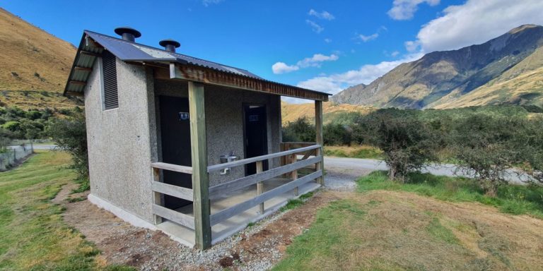 Toilets at Moke Lake Reserve - Copyright Freewalks NZ