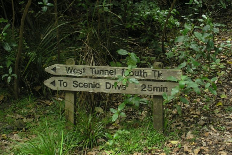 Sign post to the Anderson track Turnoff