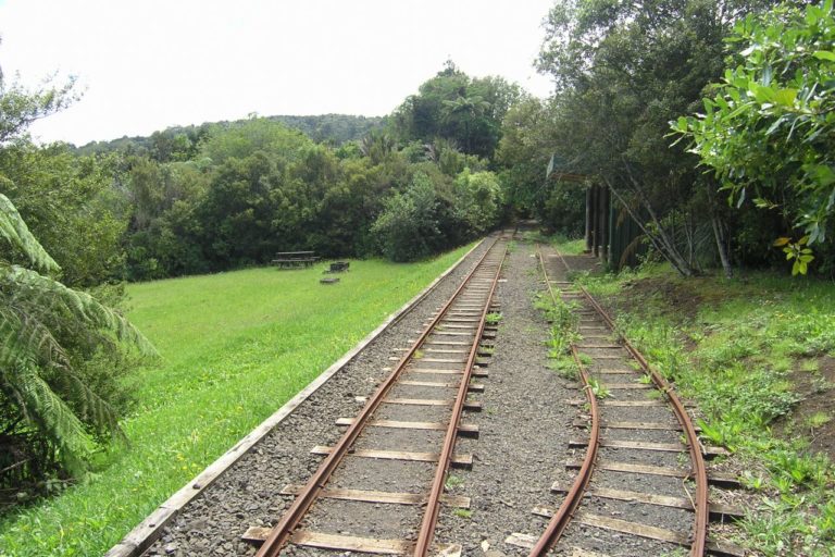 Walking along the old tramline tracks