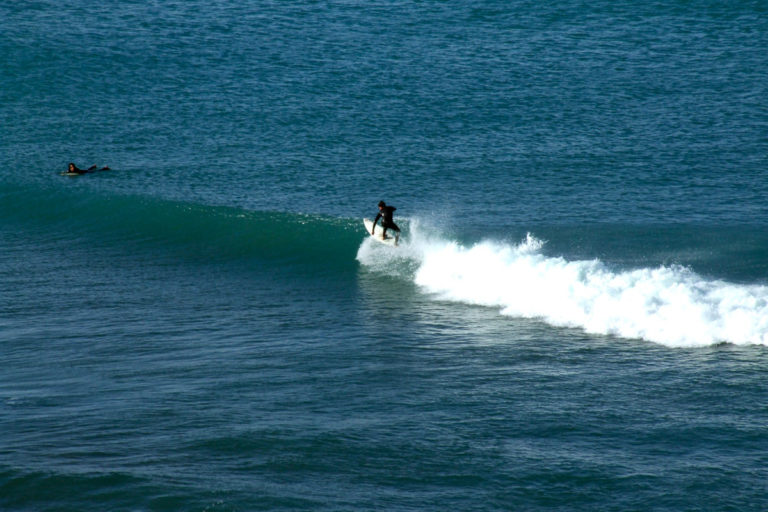 Watching surfers from the viewpoint