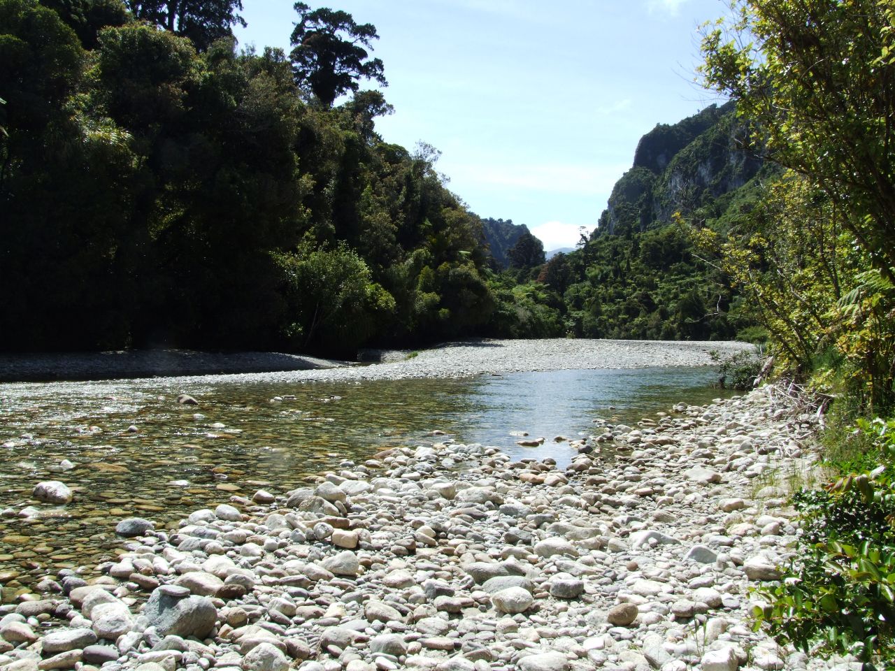 Walking along the Fox River to the caves