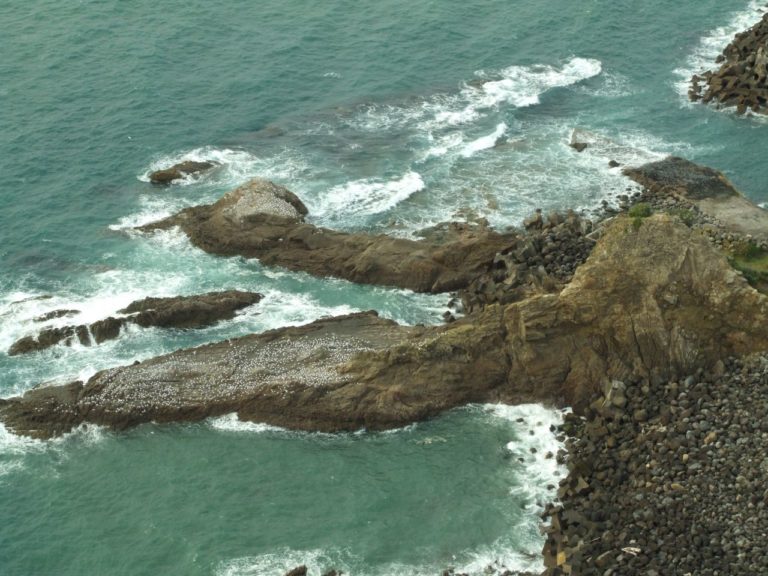 Ocean view from top f Paritutu Rock