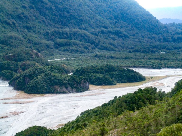 Looking back to the Franz Josef Carpark