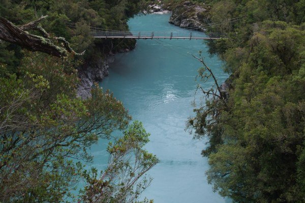 Great view of the suspension bridge over the Hokitika River