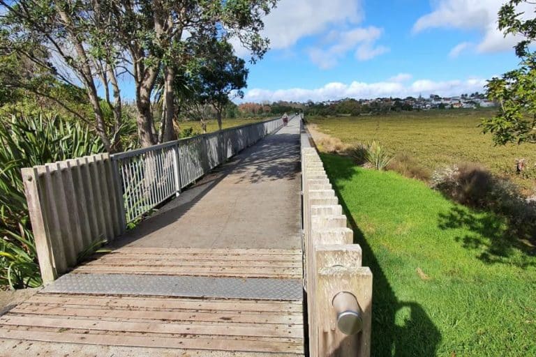 Big footbridge on the walk from Takapuna to Devonport, Auckland - Copyright Freewalks.nz