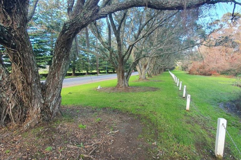 Turn off to Ngataringa Park on the Takapuna to Devonport Green Route Walk - Copyright Freewalks.nz