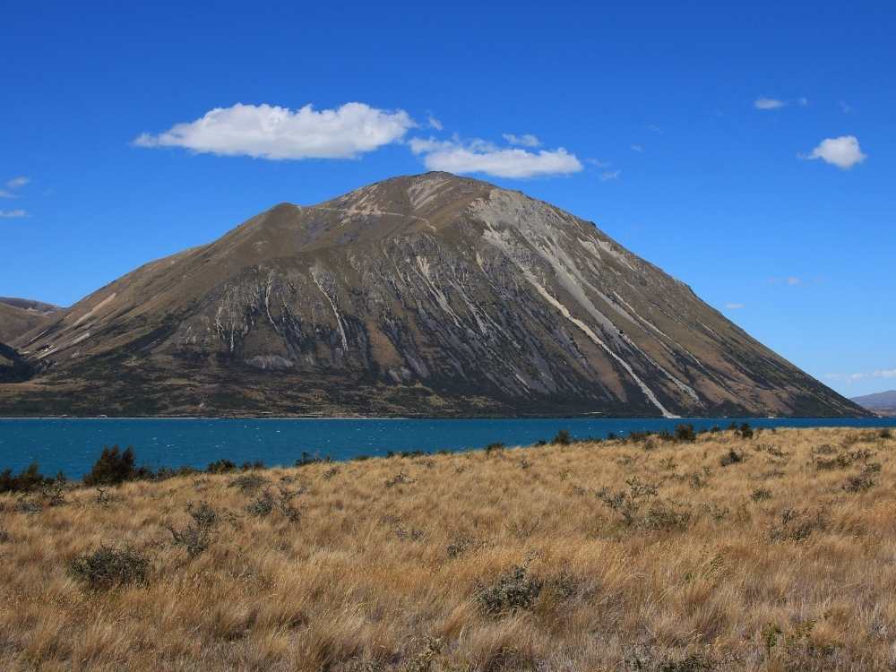 Big view of Ben Ohau Peak on this walk near Twizel, New Zealand Freewalks.nz