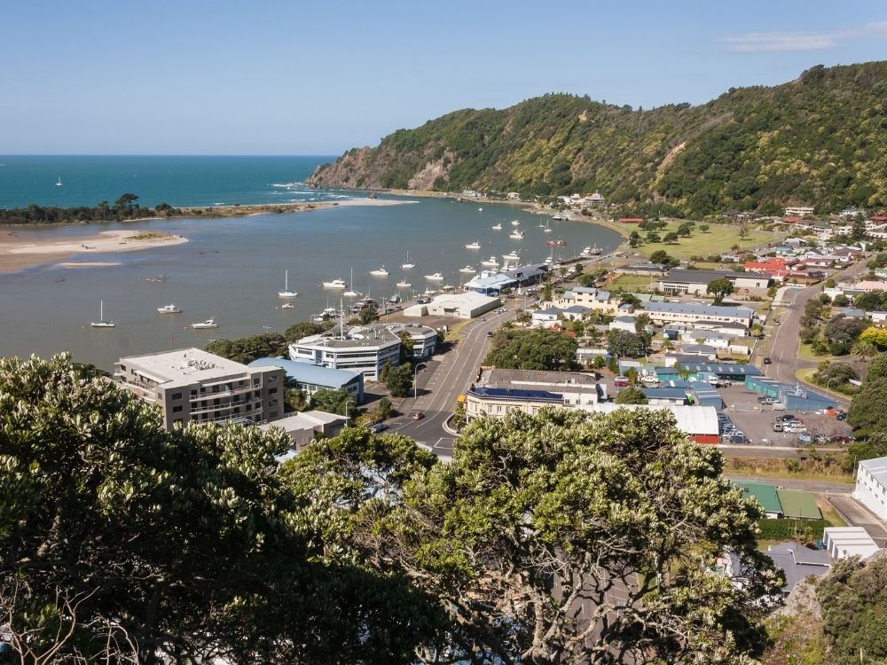 Free Warren Park in Whakatane - North Island - New Zealand - View looking over Whakatane town