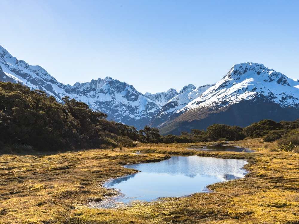Little Mt Peel –view of an alpine tarn - Geraldine in New Zealand Freewalks.nz