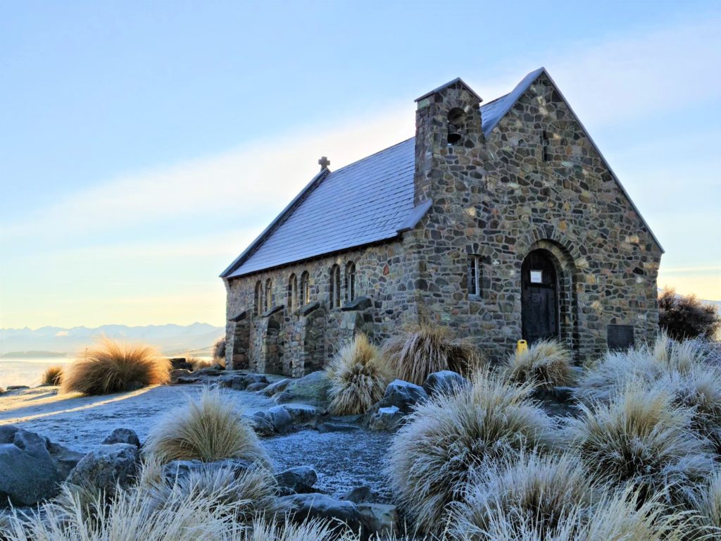 Pines Beach Walk and Church of the Good Shepherd in Tekapo