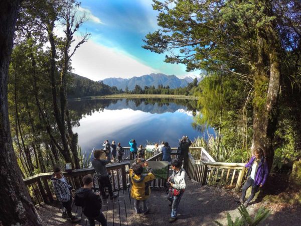 Lake Matheson Mirror Walk with stunning reflection at The Jetty||||||