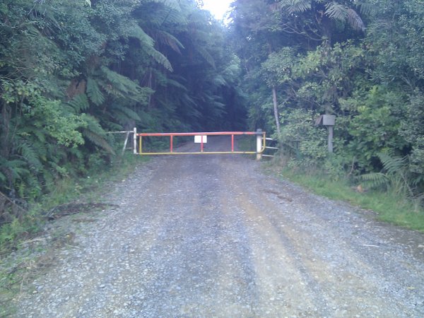 Locked gate at the beginning of the walk