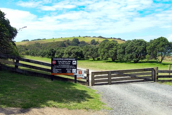 Main Gate at the start of the Shakespear Regional Park walk Main Gate at the start of the Shakespear Regional Park walk