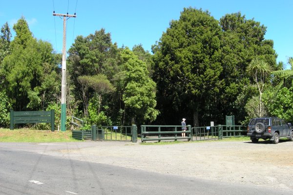 Waitakere Dam carpark at the beginning of the walk.