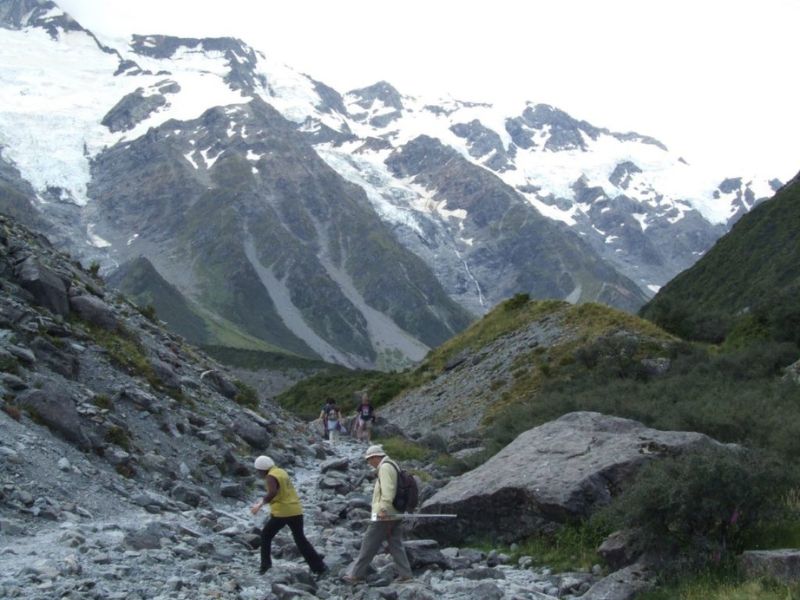 Bit of rock walking getting close to Hooker Lake