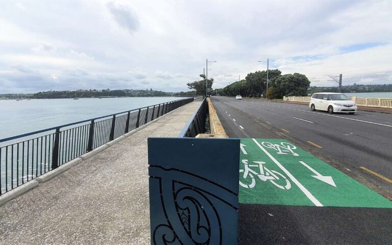 New extension to the bridge for the two way bike lane on the Auckland waterfront in 2021 (1)