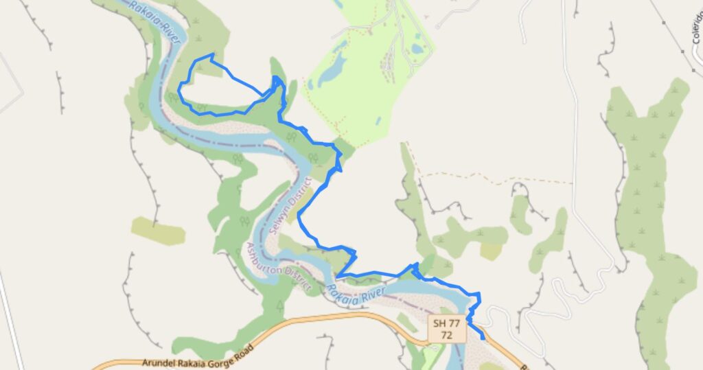 Rakaia Gorge Walkway Map track