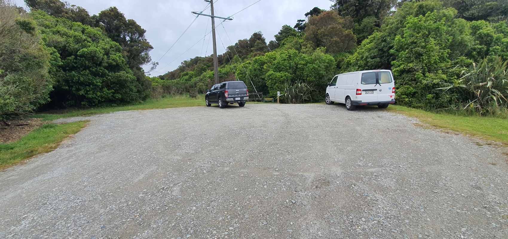 The car park at the beginning of the Mananui Bush Walk