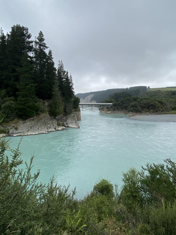 View of the Rakaia Bridge on the Rakaia Gorge Walkway