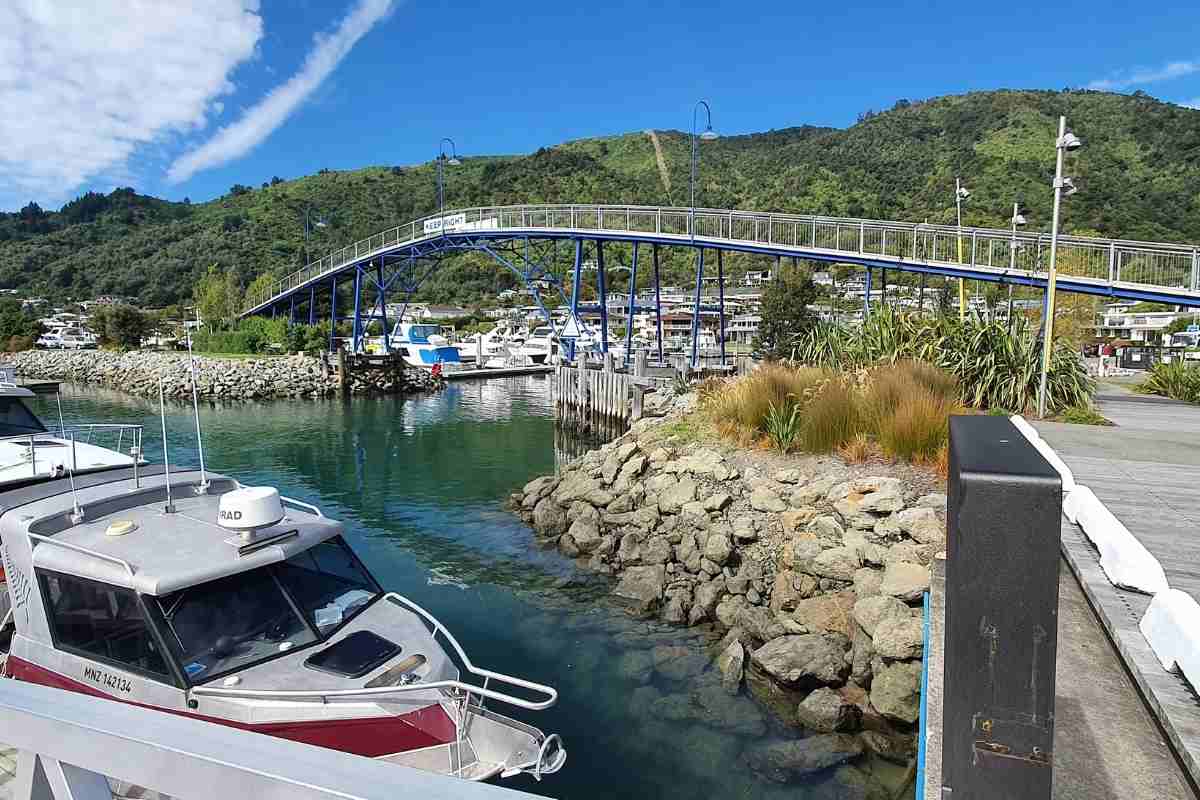 Coathanger Bridge at Picton marina in the town centre - Freewalks.nz