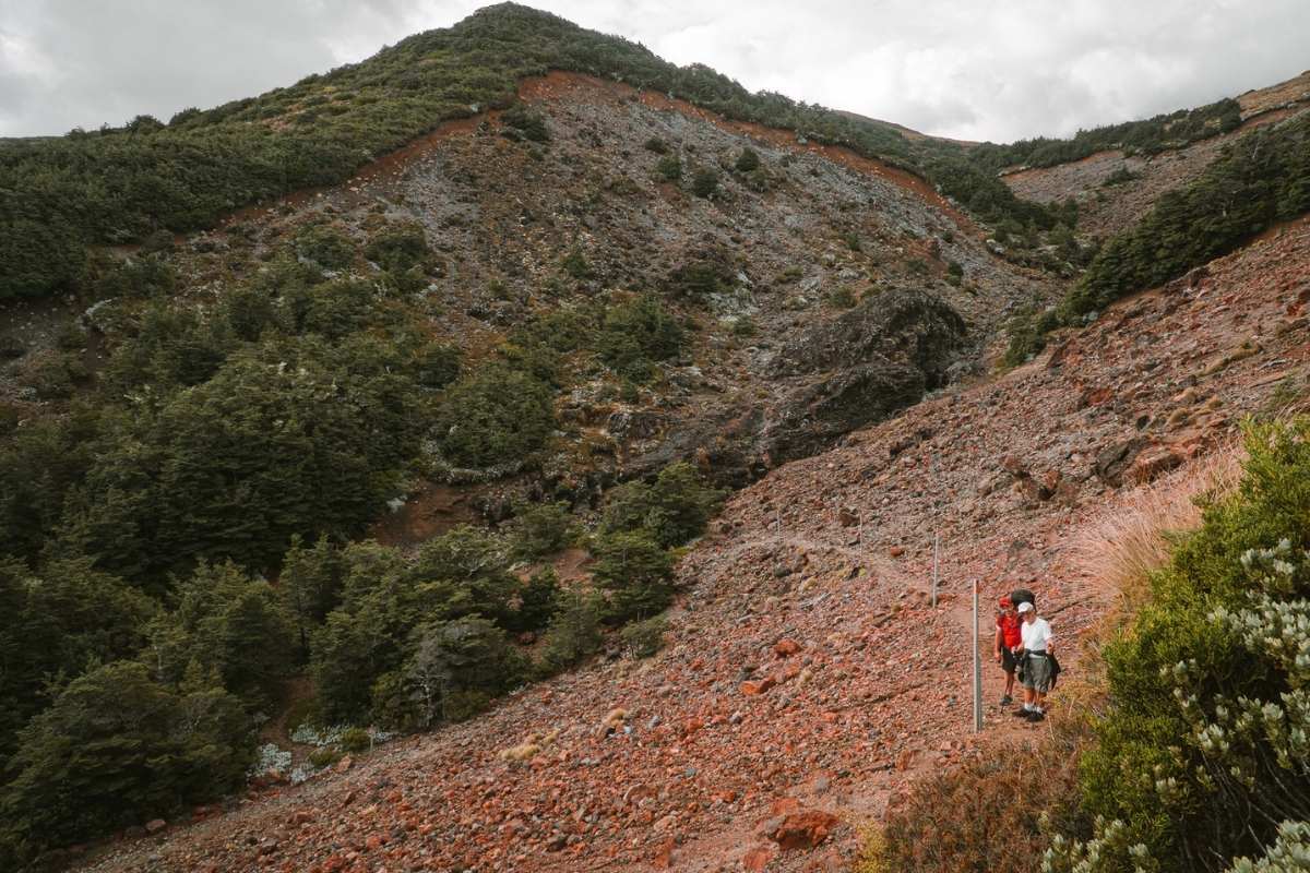 Scree slope about 2 minutes before reaching the Blyth hut.