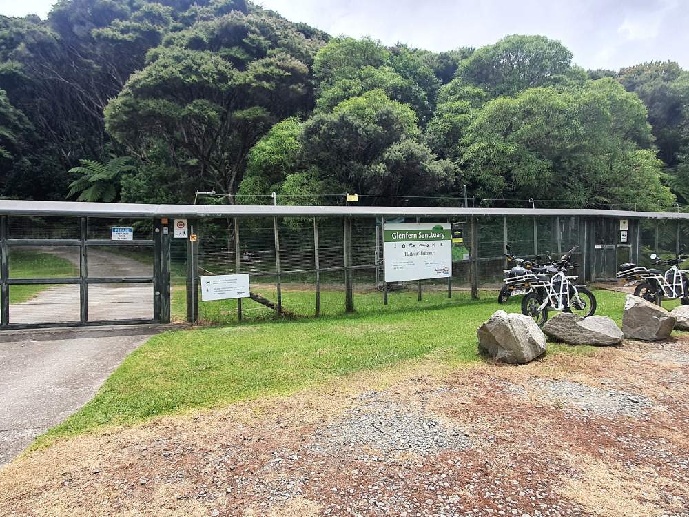 Preditor fence gate at Glenfern Sanctuary at Port Fitzroy on Great Barrier Island by Sandra from Freewalks.nz New Zealand