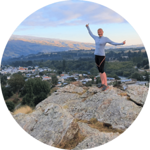 Me on top of Frog Rock walk in Roxburgh, Central Otago, New Zealand