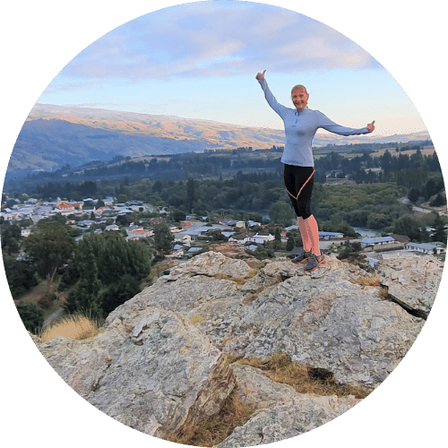 Me on top of Frog Rock walk in Roxburgh, Central Otago, New Zealand