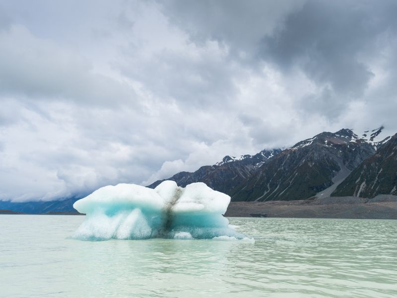 Awesome iceberg floating around in the Tasman Lake