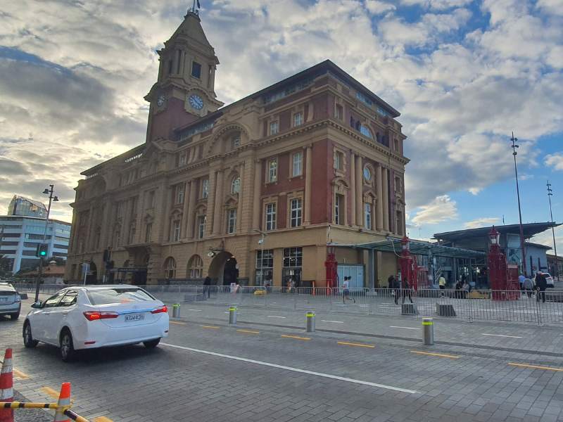 The old historic Auckland ferry terminal building in 2023