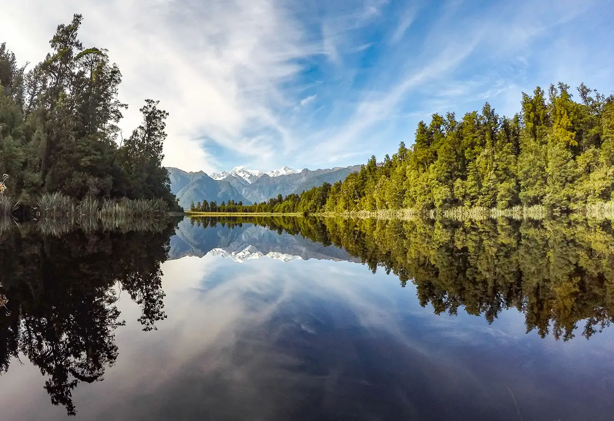 Lake Matheson stunning reflection