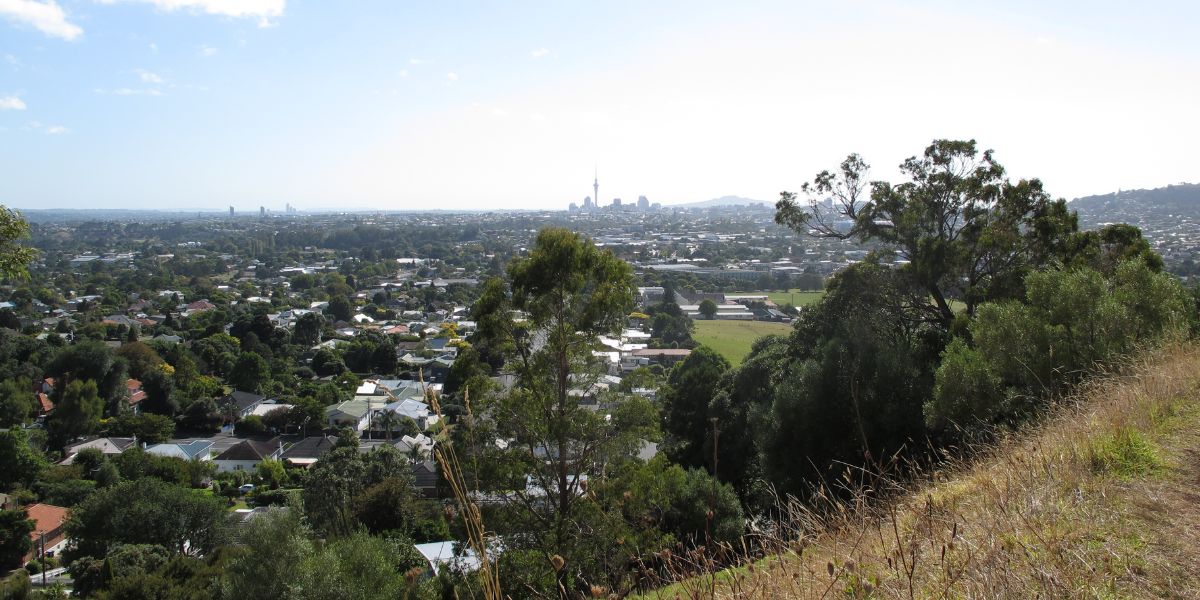 Mt Albert looking out to Auckland city with the Sky Tower