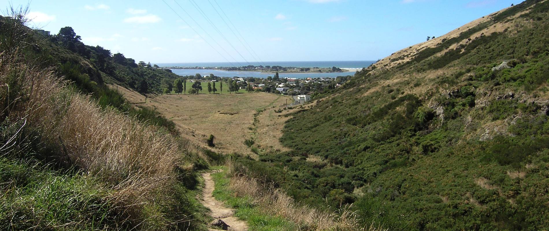 Barnett Park Walk with Sumner in the background, Christchurch Walks