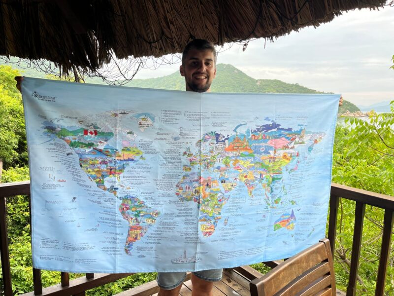 bucklist travel map towel