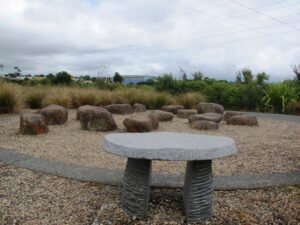 On of the bench at Olympic Park New Lynn