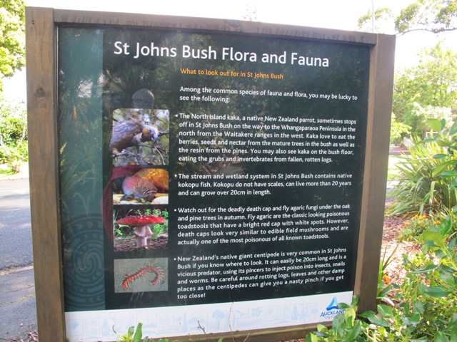 Saint Johns Bush Flora and Fauna Sign