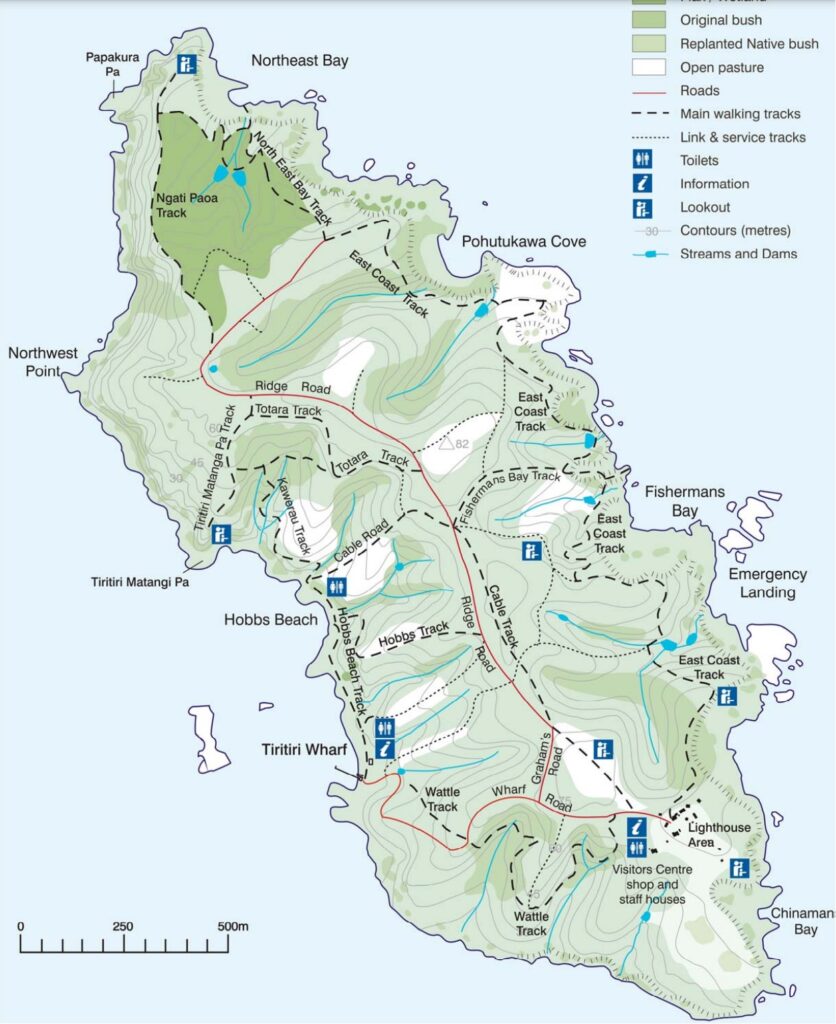 Tiritiri Matangi Walks Map
