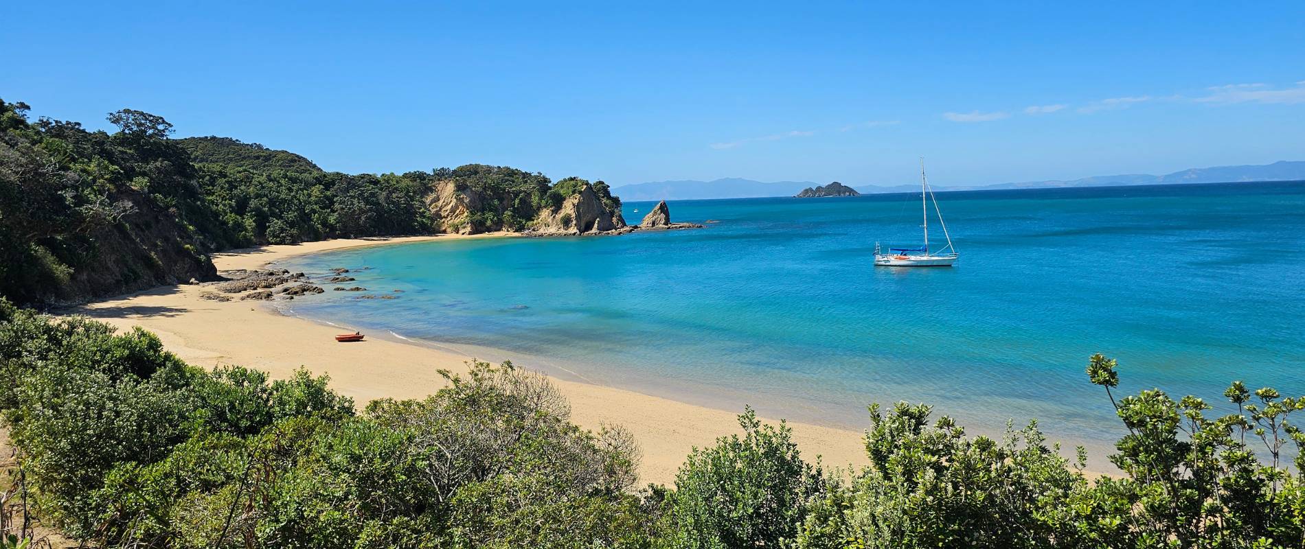 The beach at Mens Bay on Rotoroa Island