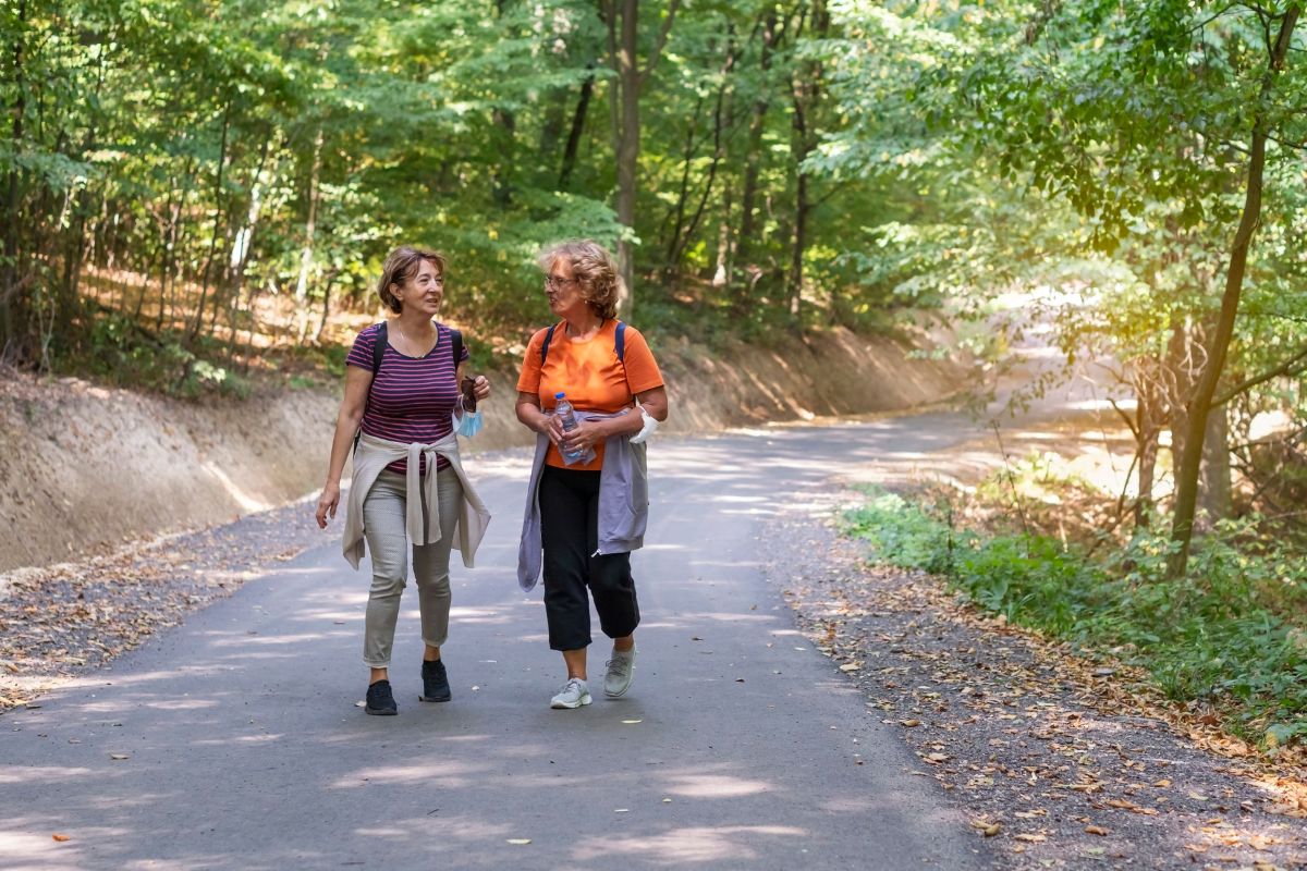 woman walking in the nature