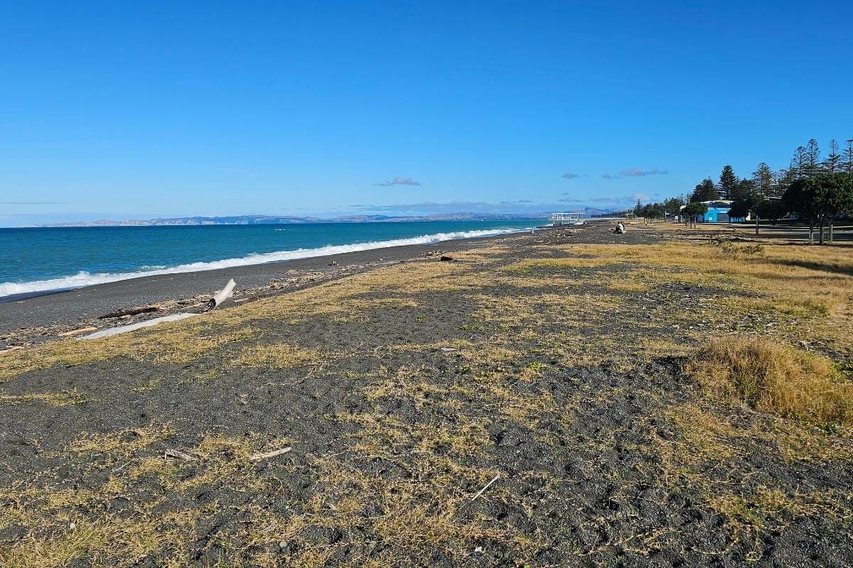 a beach from a distance