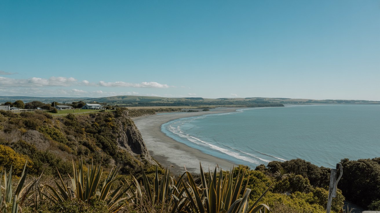 Stunning Photograph taken of the Pukekiwiriki Pā Historic Reserve walk in Clevedon, New Zealand on a bright sunny day.