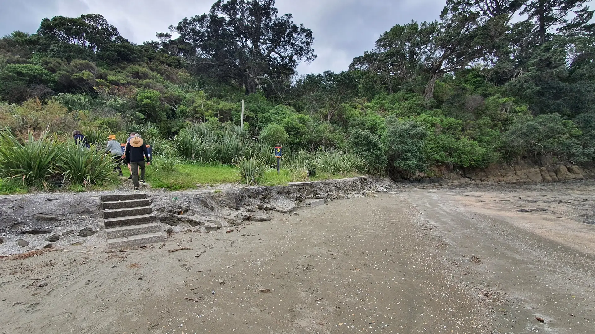 Martins Bay walk at the beach end