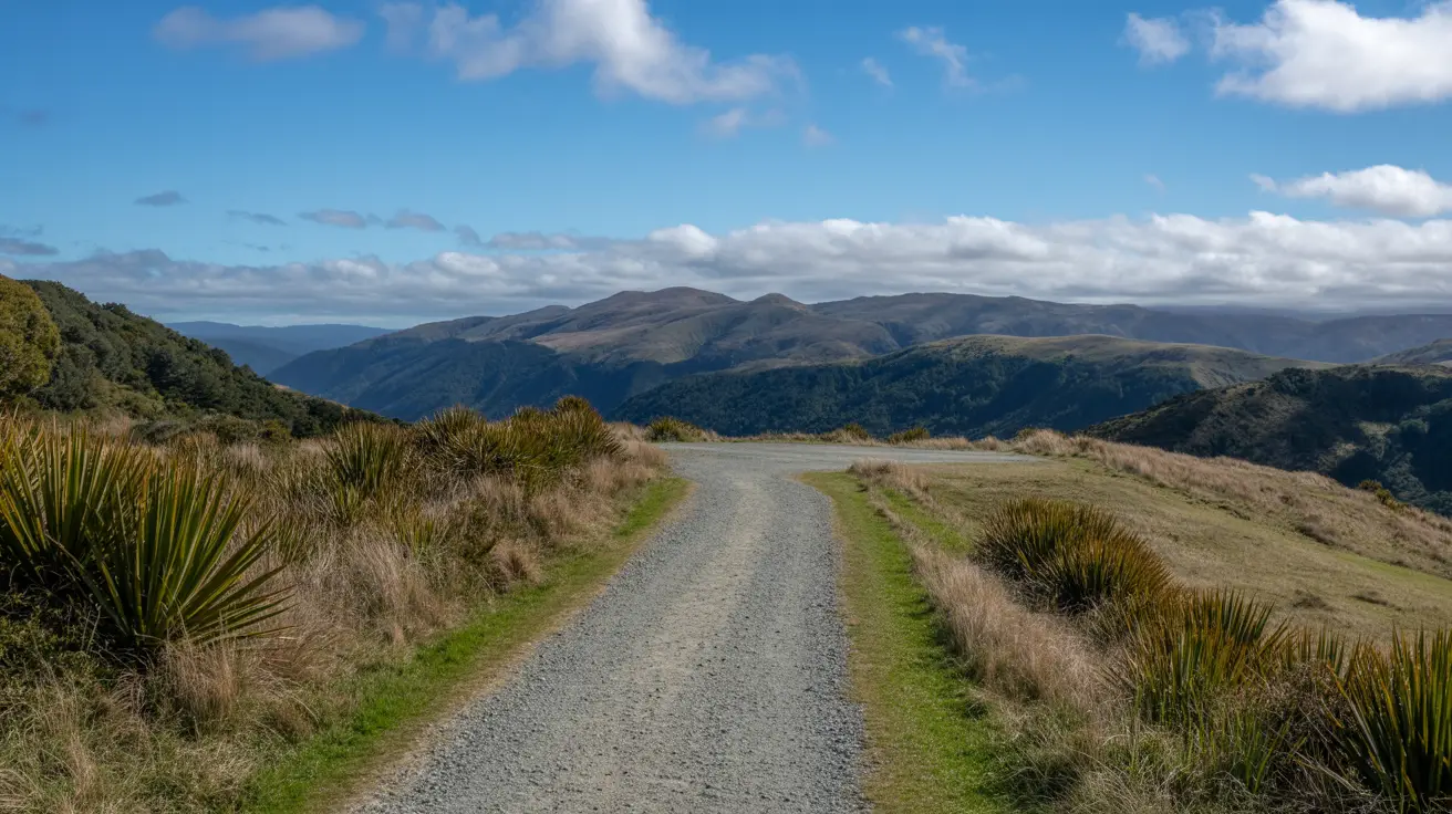 Stunning photograph taken of the Pūweto Loop Walk in Waitawa Regional Park, New Zealand, on a bright sunny day.