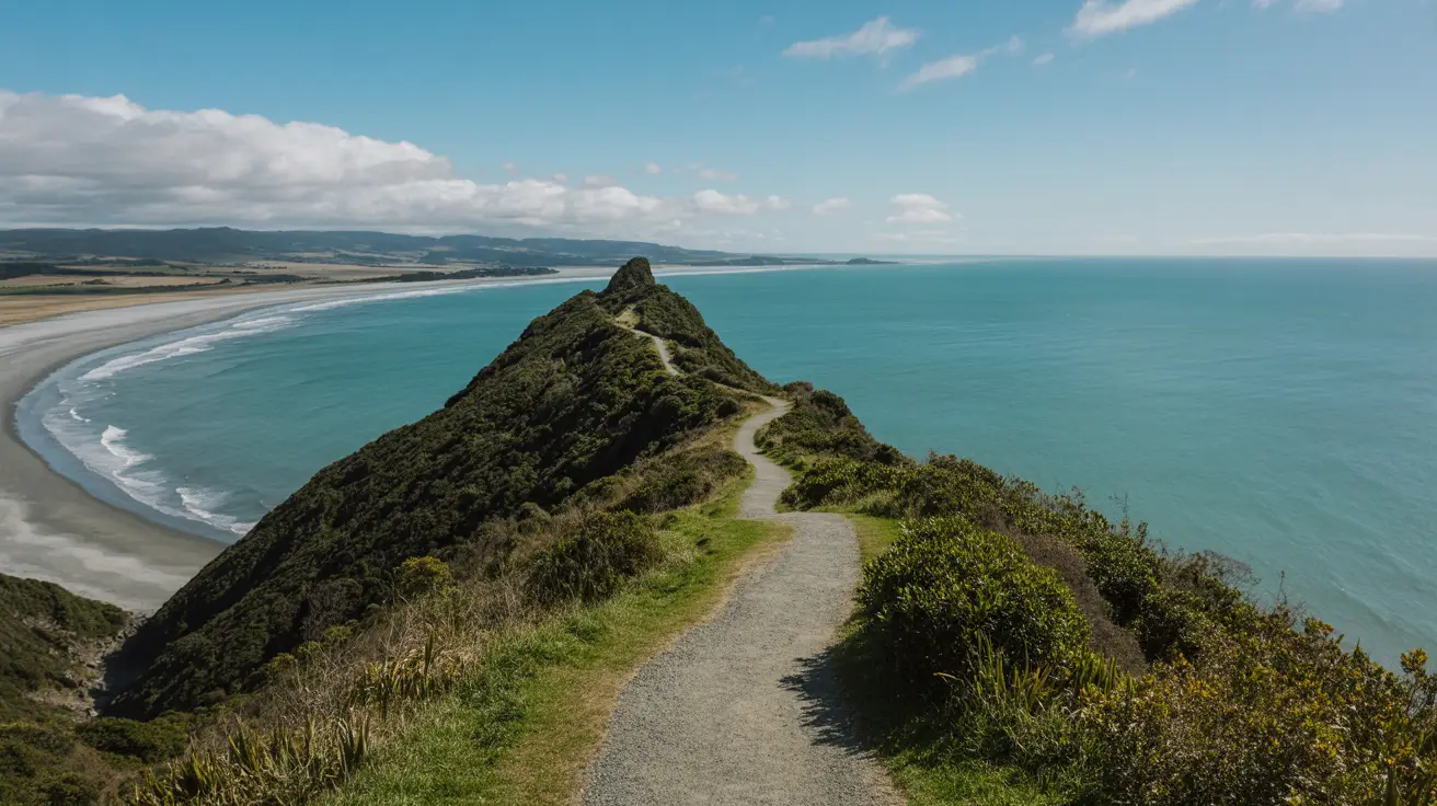 Stunning Photograph taken of the Te Ārai Point Coastal Track walk in Te Ārai, New Zealand on a bright sunny day.
