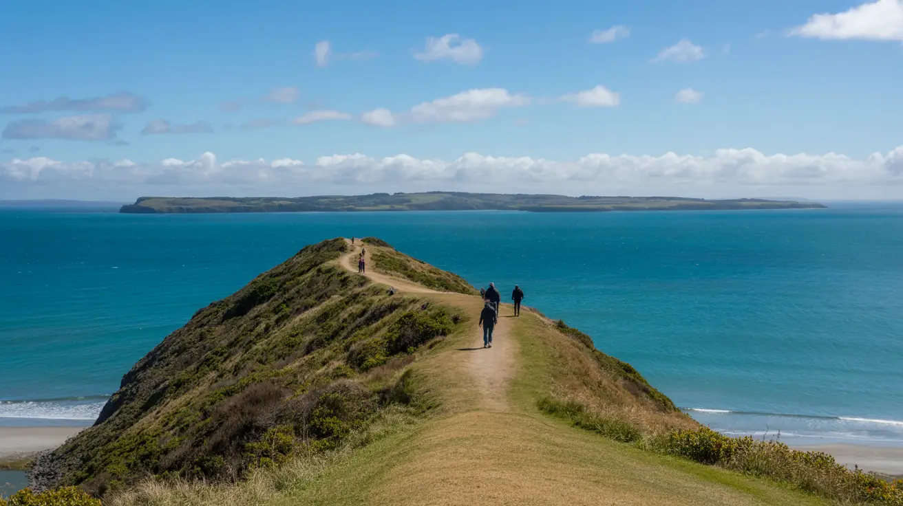 Stunning Photograph taken of the Headland Heritage Walk walk in Motuihe Island, New Zealand on a bright sunny day.