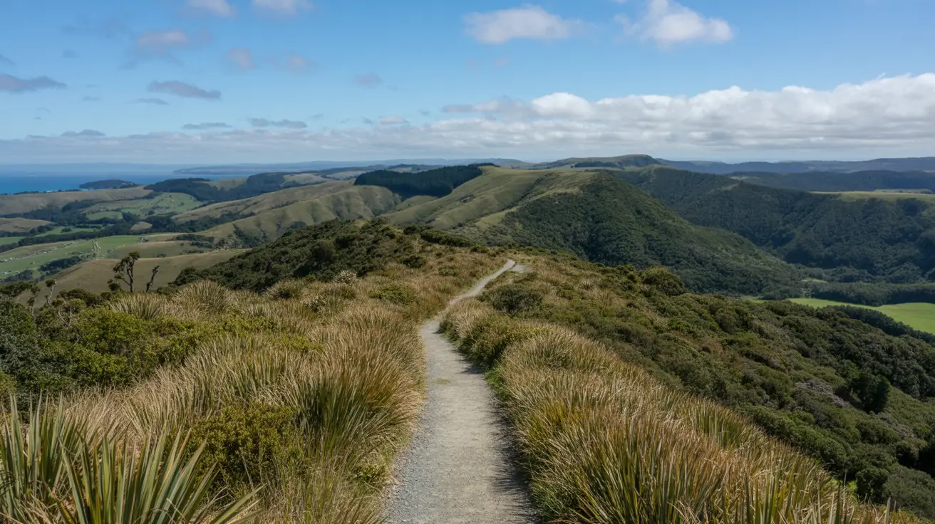 Stunning photograph taken of the Pukapuka Track Loop Walk in the Hunua Ranges, New Zealand on a bright sunny day.