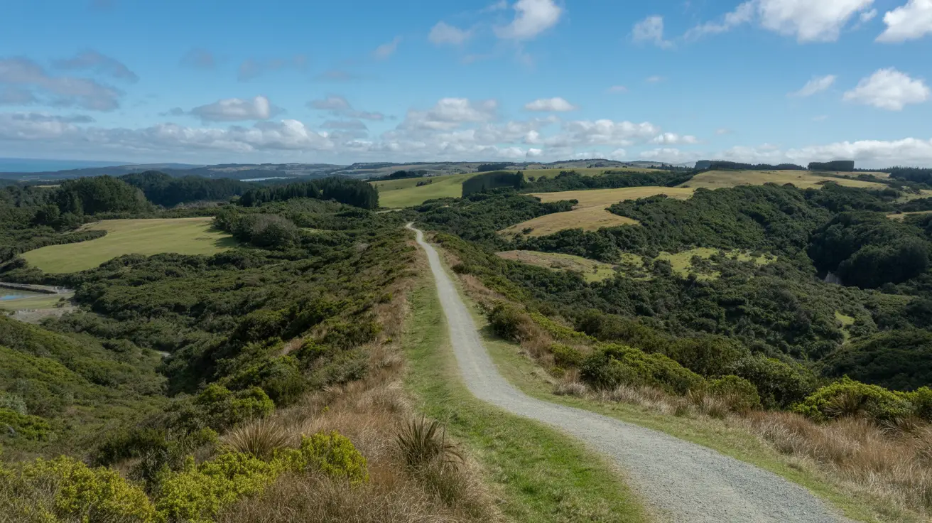 Stunning Photograph taken of the Slip Track to Pipeline Track Loop (Arataki) walk in Arataki, New Zealand on a bright sunny day.