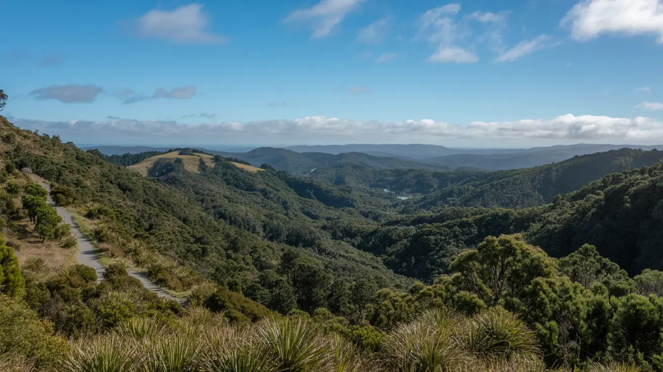 Stunning Photograph taken of the Wairoa Loop Track walk in Hunua Ranges, New Zealand on a bright sunny day.