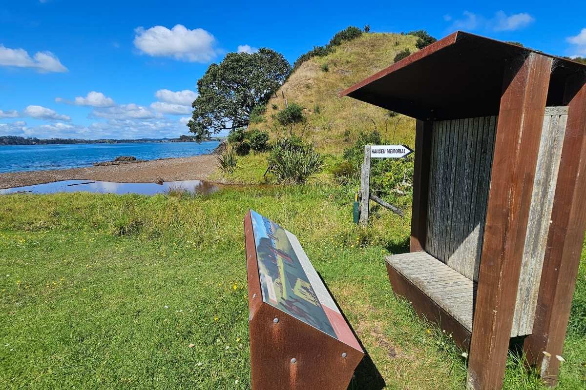 Viewing shelter at Marsden Cross monument Rangihoua Heritage Park