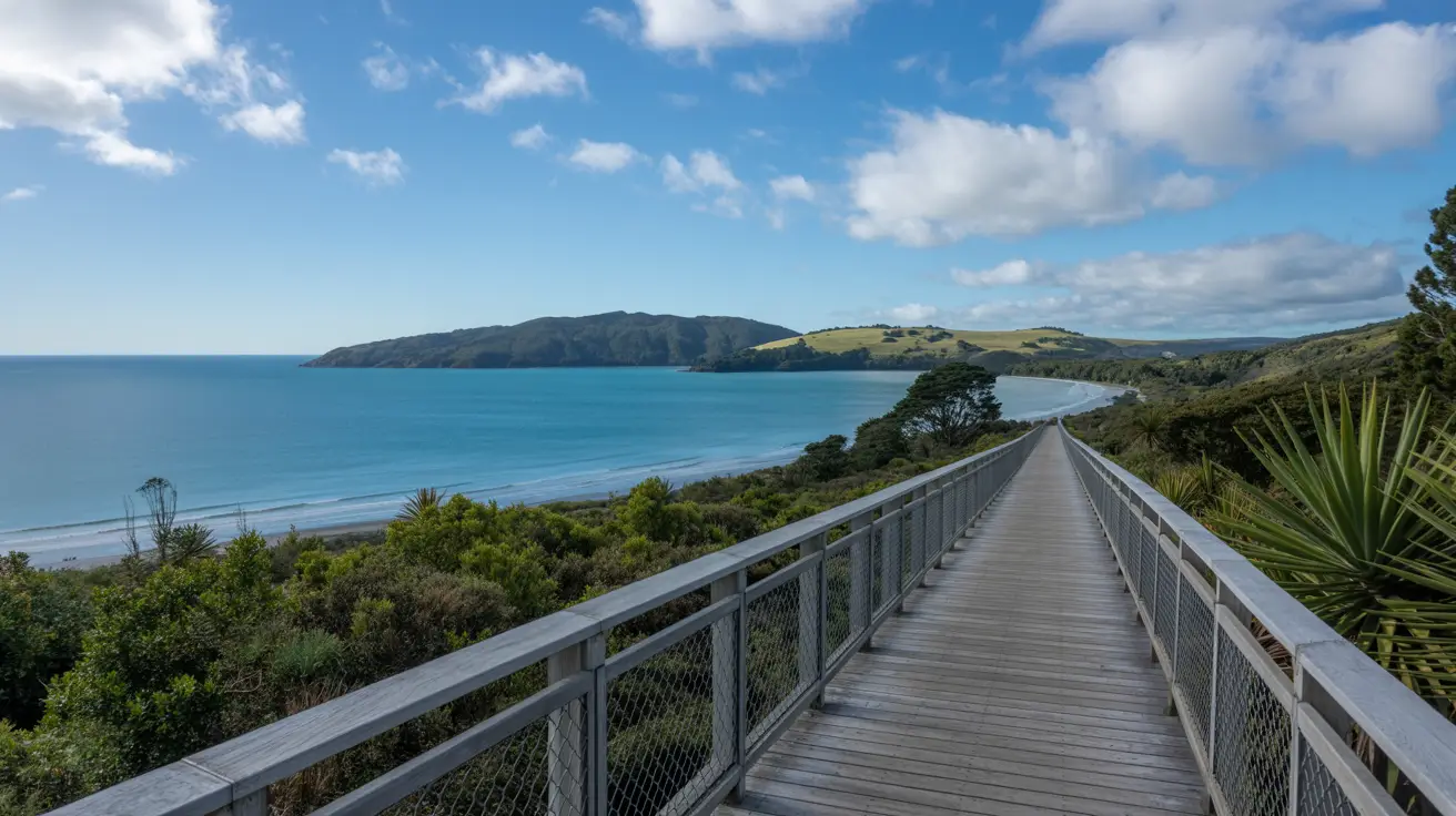 Stunning photograph taken of the Albany Totara Walkway walk in Albany, New Zealand on a bright sunny day.